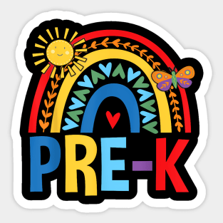 Pre K Rainbow With Cute Sun Back To School Sticker